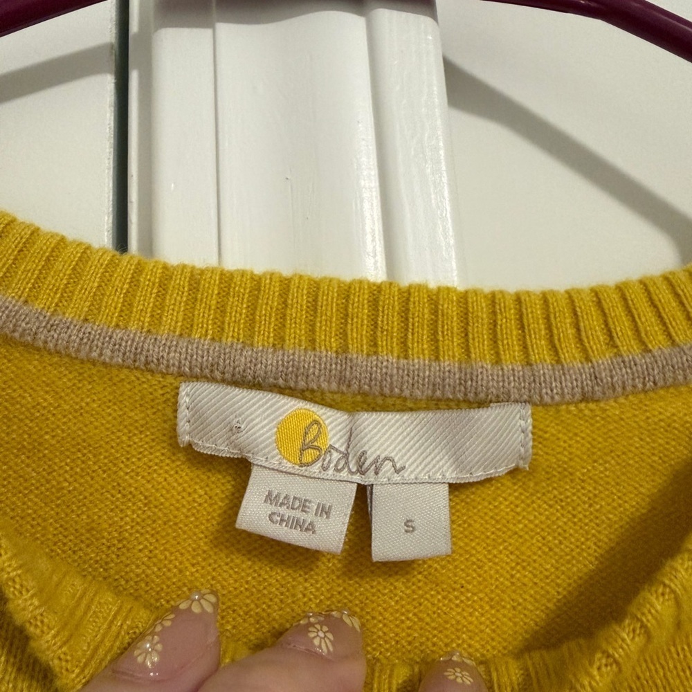 Boden Cashmere Crew Neck Jumper Sweater Yellow Gold - Picture 4 of 5